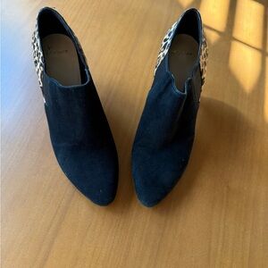 Cole Haan Black and‎ Animal Print Ankle Booties